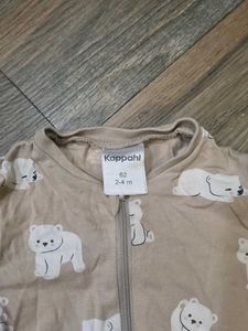 Cute Bear Print Baby Onesie