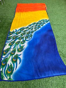 Digital print sari mor pankh print