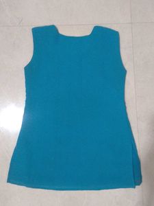 90s bollywood teal hand embroided kurti