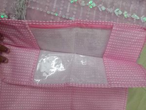 Elegant Party Wear Pink Sparkling Sequin Saree