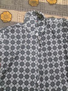 Patterned Button-Down Shirt