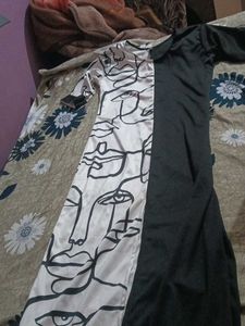 Abstract Face Print Dress
