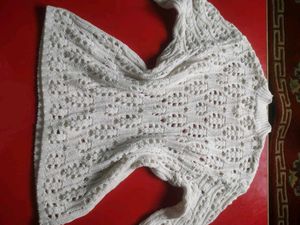 Crochet white sweater