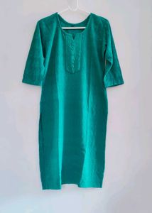 Sea Green Chikan Embroidery Kurta