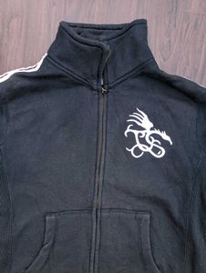 Black Zip-Up Track Jacket