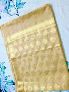 Elegant Gold Banarasi Silk Dupatta