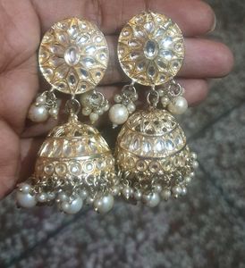 Gold Jhumka Earrings