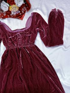 Dark Pink Velvet Mini Dress💖