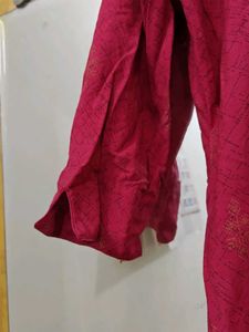 Red Printed Button-Down Dress