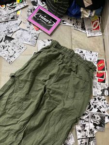 Bershka Olive Green Cargo Pants