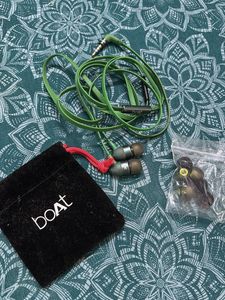 Boat green Wired Earphones