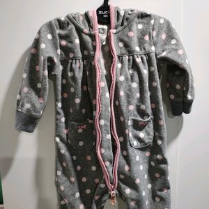 Fleece Romper For Baby Girl