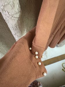 Elegant Knit Dress with Pearl Details
