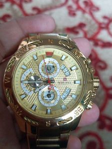 Naviforce Gold-Tone Chronograph Watch