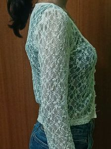 cream lace shrug