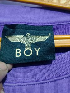 Purple Graphic Print Sweatshirt