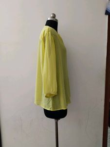 plus size Yellow Button-Down Top