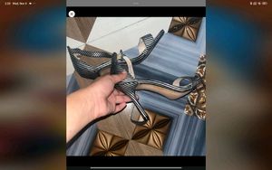 Striped Heeled Sandals