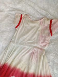 Red &amp; White Embroidered Dress