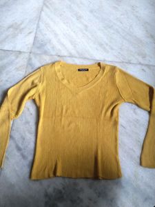 Ribbed Mustard Yellow Sweater
