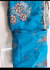 Fully Stitched Rajputi Poshak In Sky Blue Colour