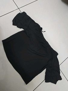 Black Ruffle Sleeve Top