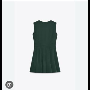 Zara Elegant Green pleated mink Dress