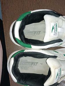 White &amp; Green Athletic Sneakers