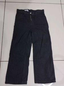 Chic Black Wide-Leg Denim Jeans for Women