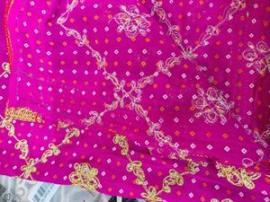 Elegant Pink &amp; Gold dupatta