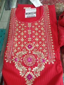 Red Embroidered Salwar Kameez Suit