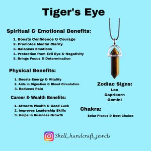 Tiger Eye Stone Pendant With Rope Or Chain
