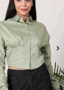 Sage Green Cropped Shirt