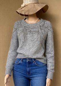 Classic Embellished Pearls Rhinestones Sweater✨