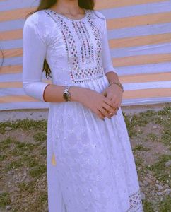 Elegant White Embroidered Dress