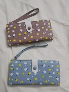 Floral Print Wristlet Wallet Set