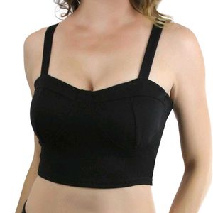 Black Crop Top (Padded)