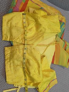 Yellow Georgette Saree With Blouse Peticoat