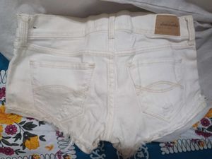 Abercrombie White Denim Shorts