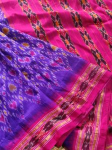 Violet And Pink Ikkat Silk Saree