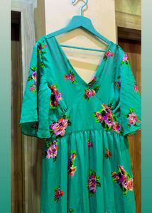 Sea green maxi Empire Waist Dress