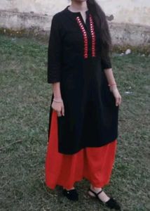 Combo of 2 Embroidered Black Kurta
