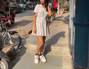 A cute white mini dress