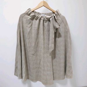 Beige Ribbon Tie Skirt