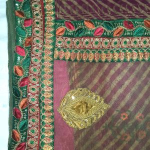 Purple Plum Golden Saree Blouse Petticoat Party