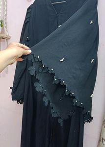 Imported Abaya With Designer Pearl Sleeves