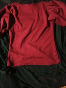Red Puff Sleeve Top