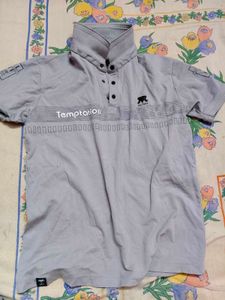 Gray 'Temptation' Polo T-Shirt And Dark Green