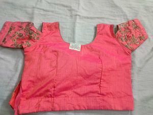 Embroidered Pink Blouse and lehenga