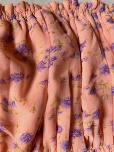 Peach Smocked Floral Dress